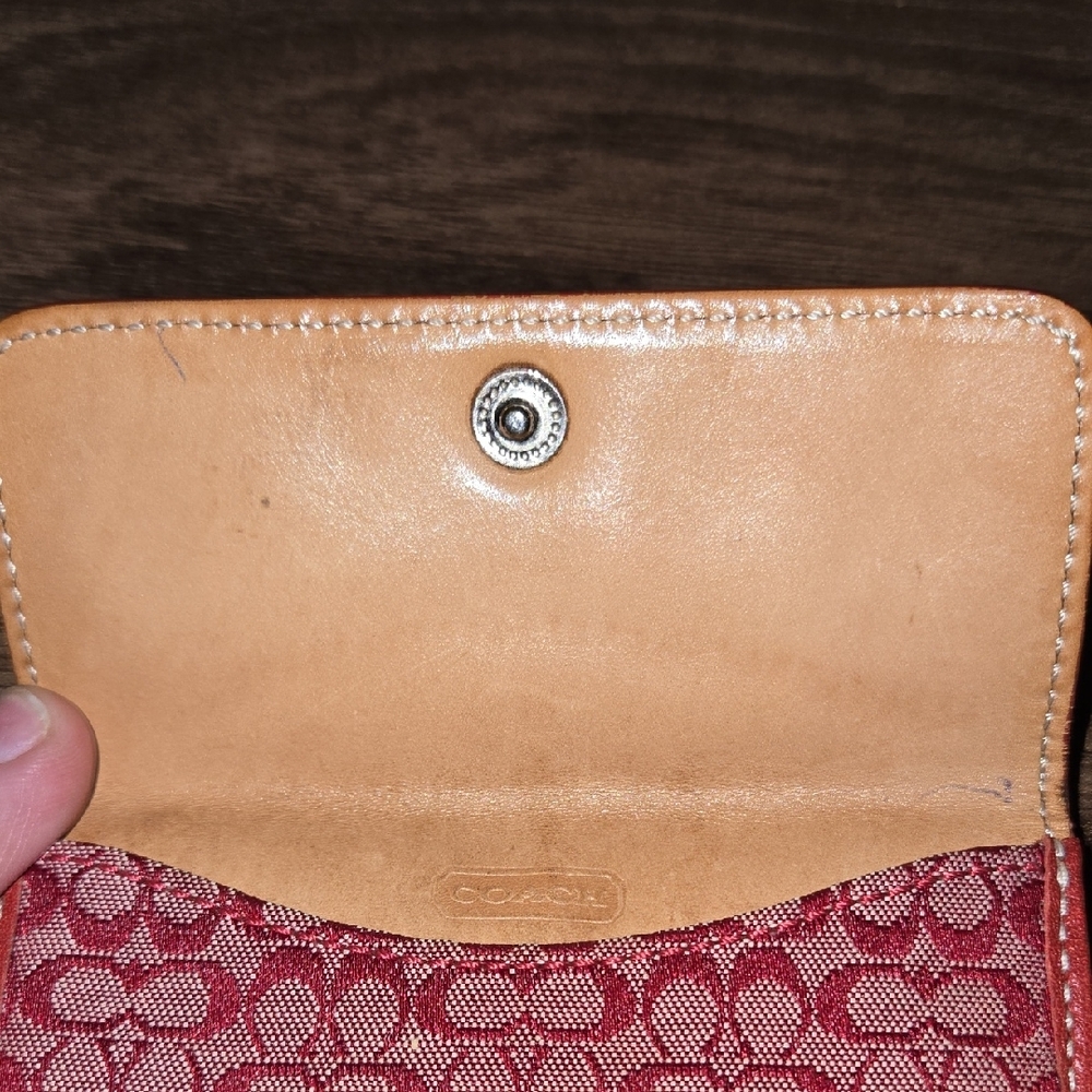 Coach Red Wallet with Signature Design - Picture 13 of 13
